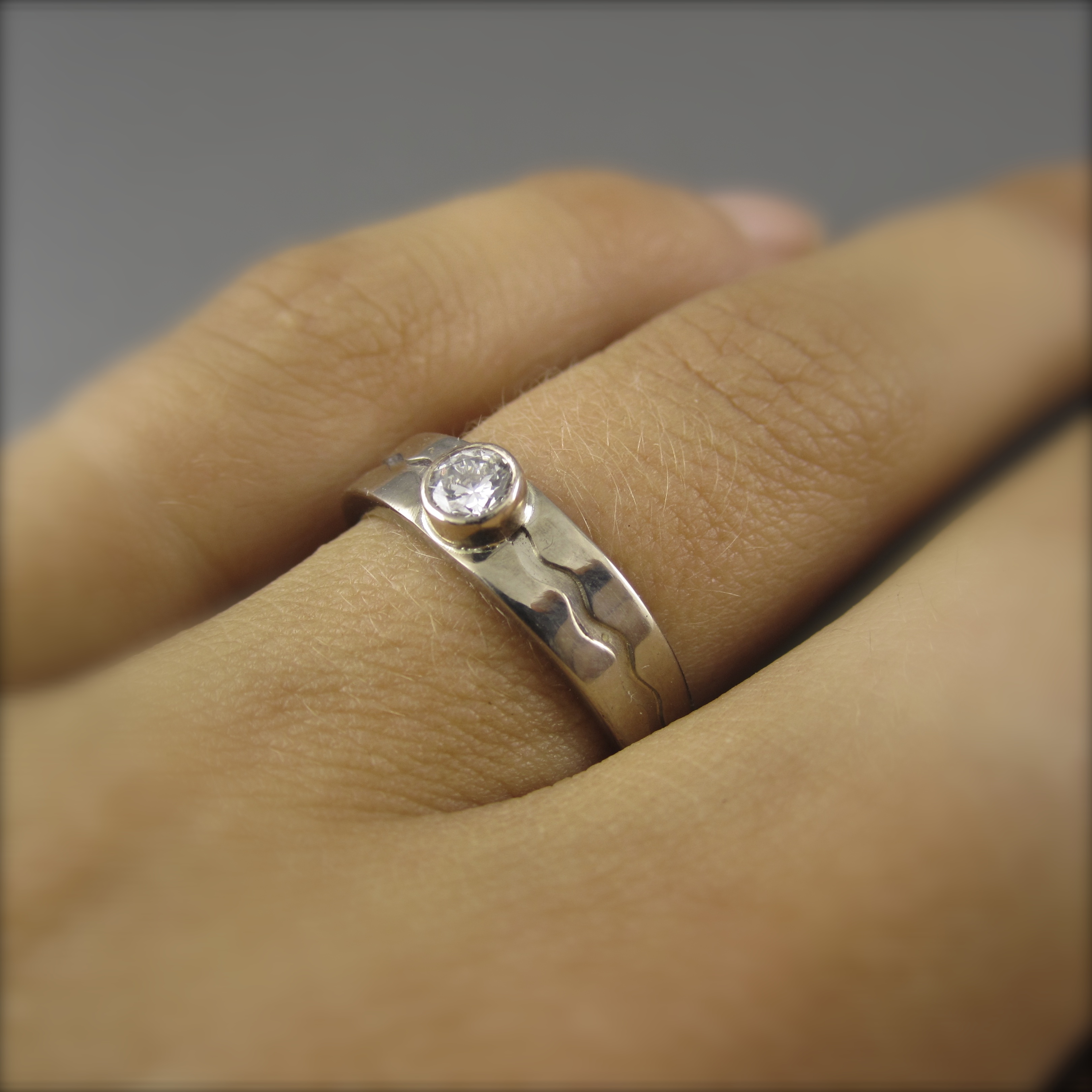 Custom palladium engagement rings